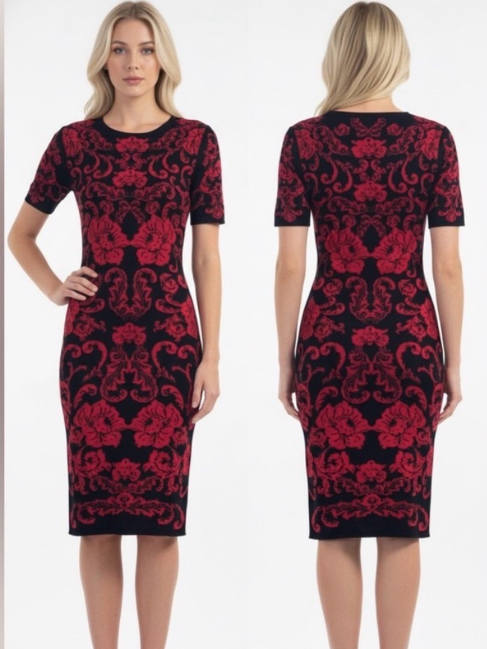 Cynthia Steffe Black and Red Knit Dress